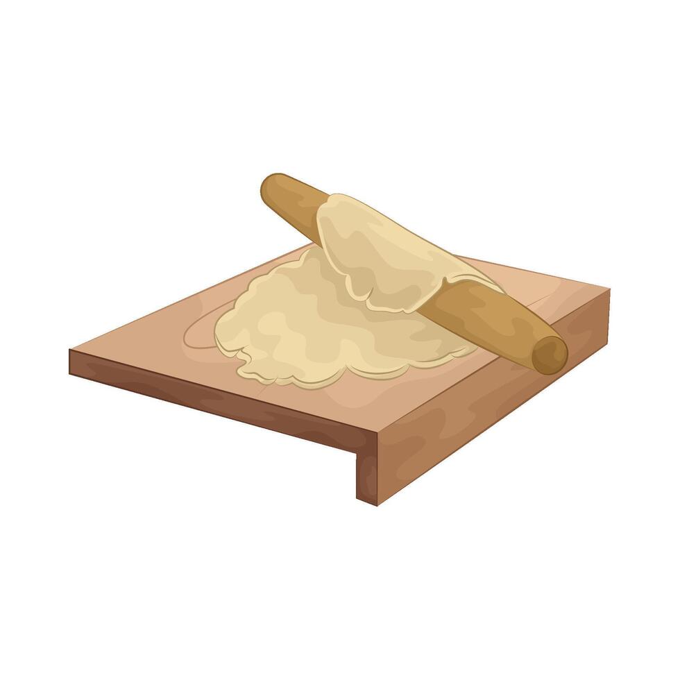 Illustration of dough on a cutting board vector