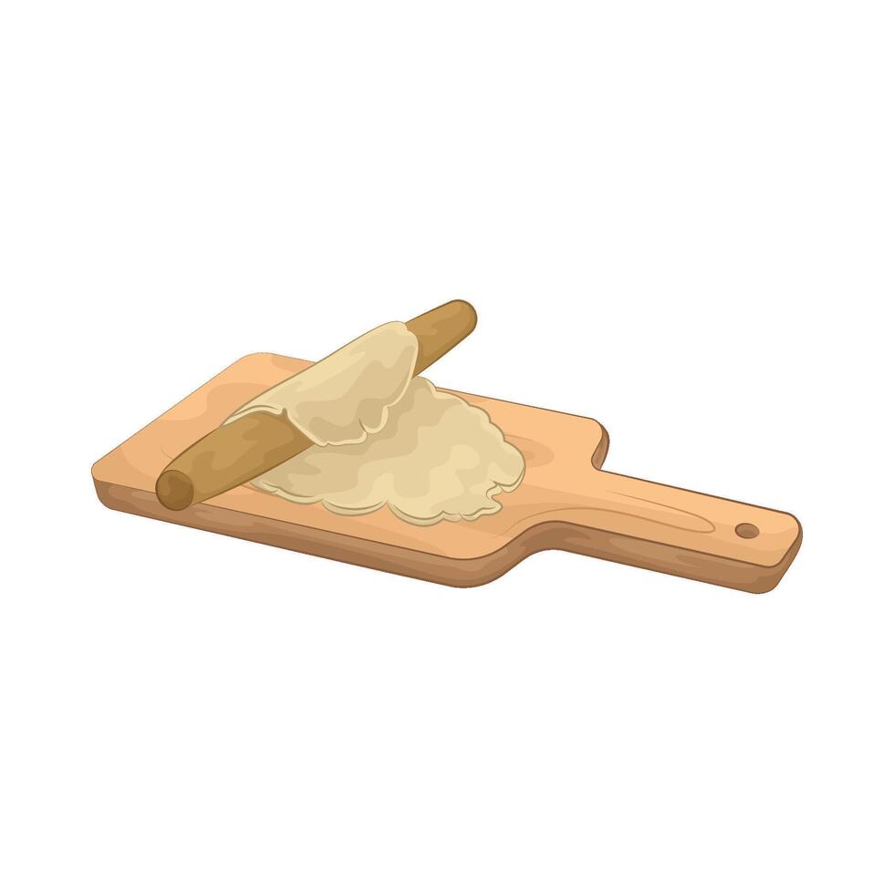 Illustration of dough on a cutting board vector