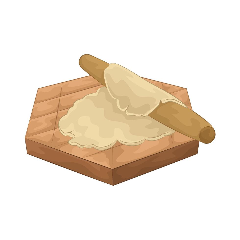 Illustration of dough on a cutting board vector