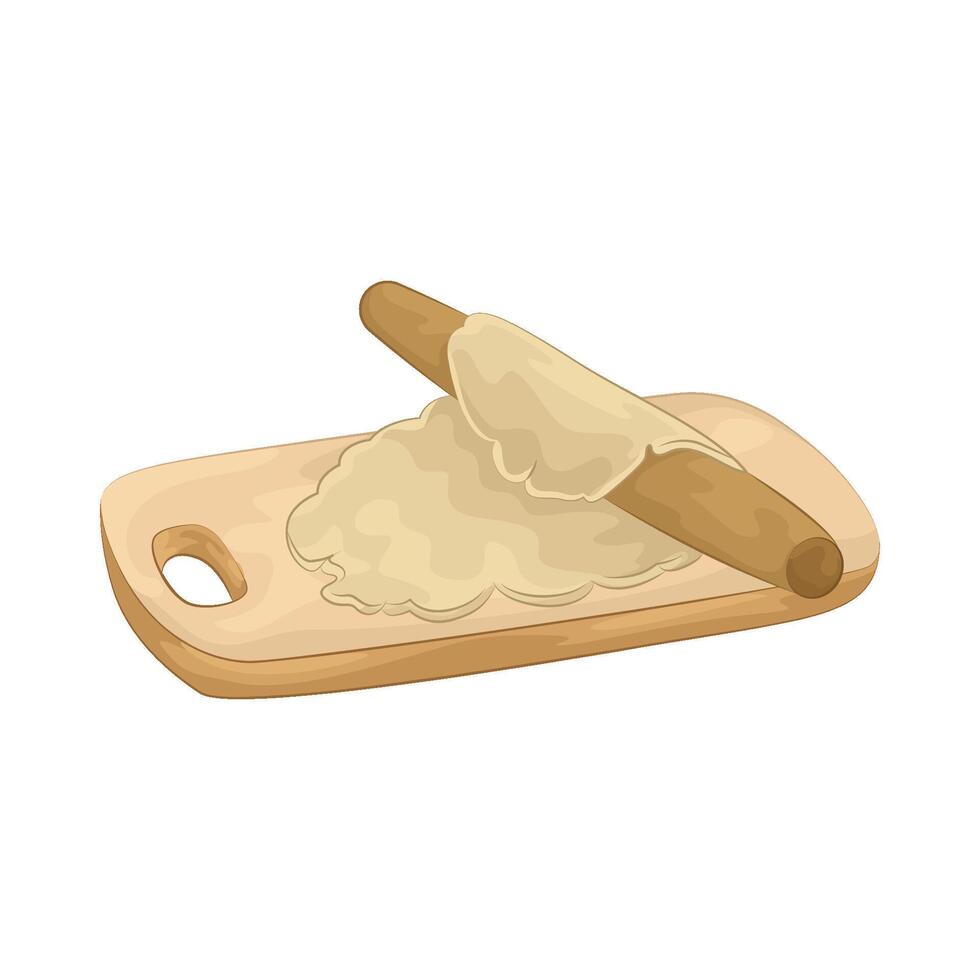 Illustration of dough on a cutting board vector