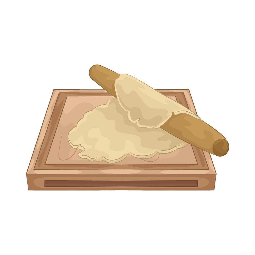 Illustration of dough on a cutting board vector