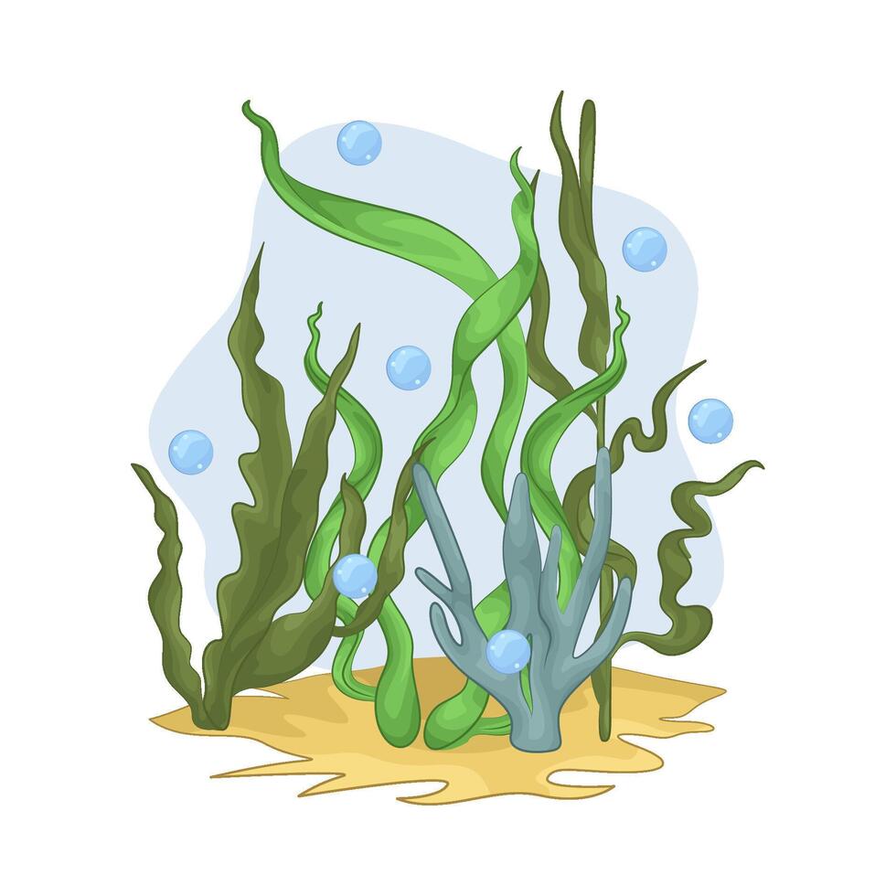 Illustration of seaweed vector