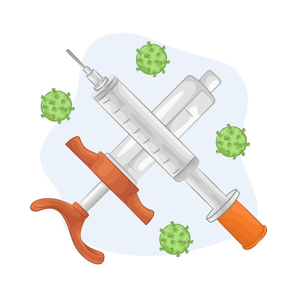 Illustration of syringe vector