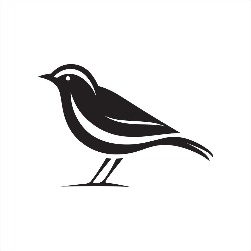 Minimal birds black icon illustration on white background vector