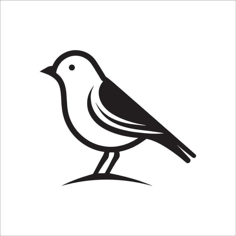 Minimal birds black icon illustration on white background vector