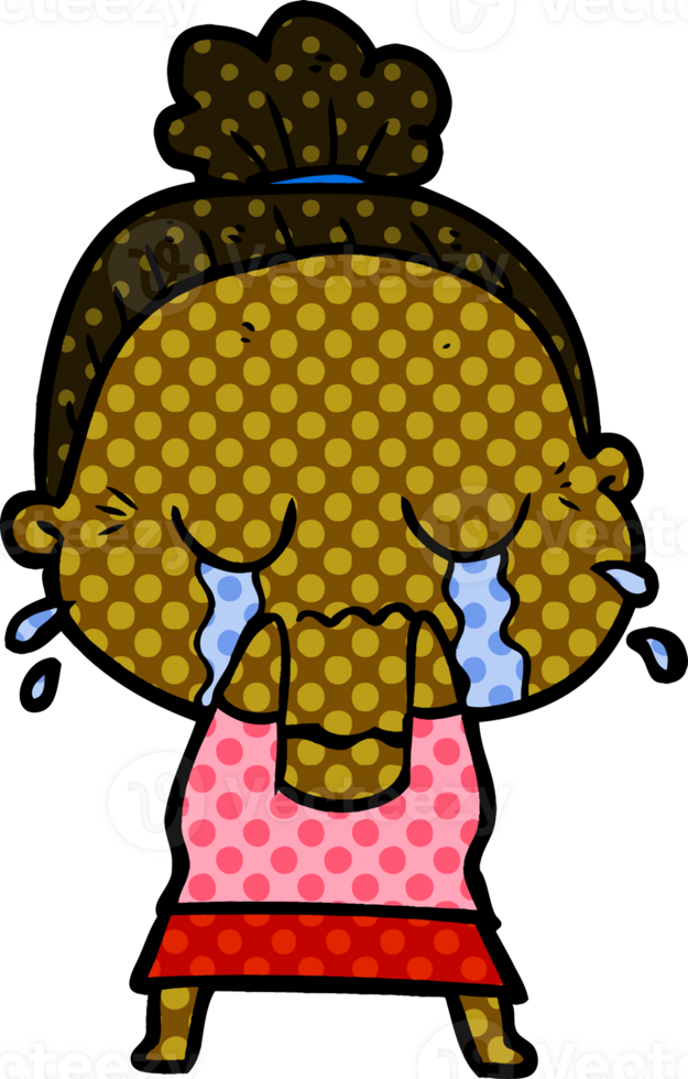 cartoon crying old lady drawing png