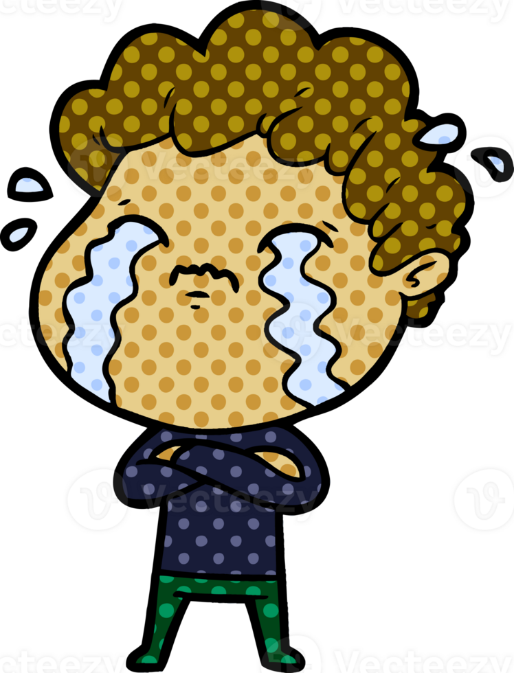 cartoon man crying drawing png