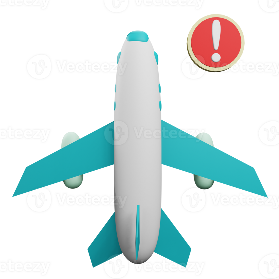 3 D illustration of flight warning status icon png