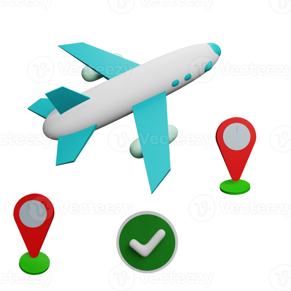 3 D illustration of on time flight status png