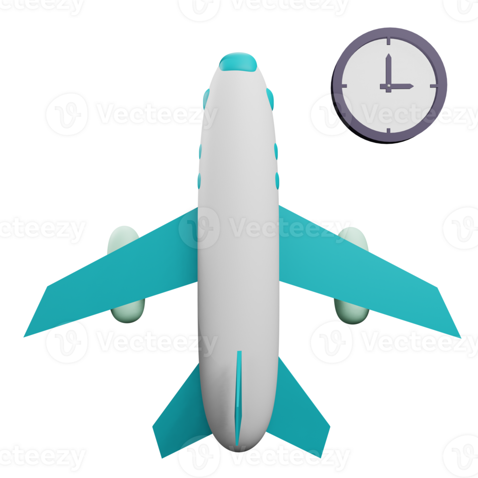 3 D illustration of delayed flight status png