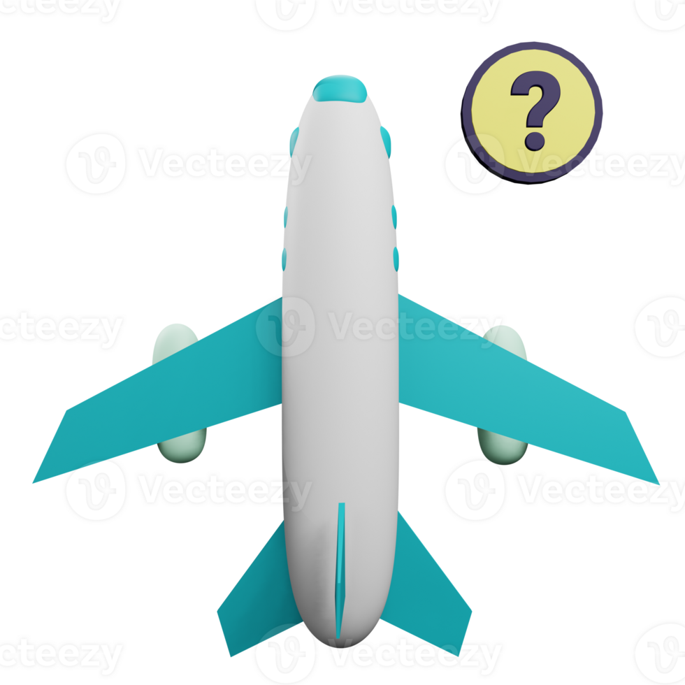 3 D illustration of unknow flight status icon png