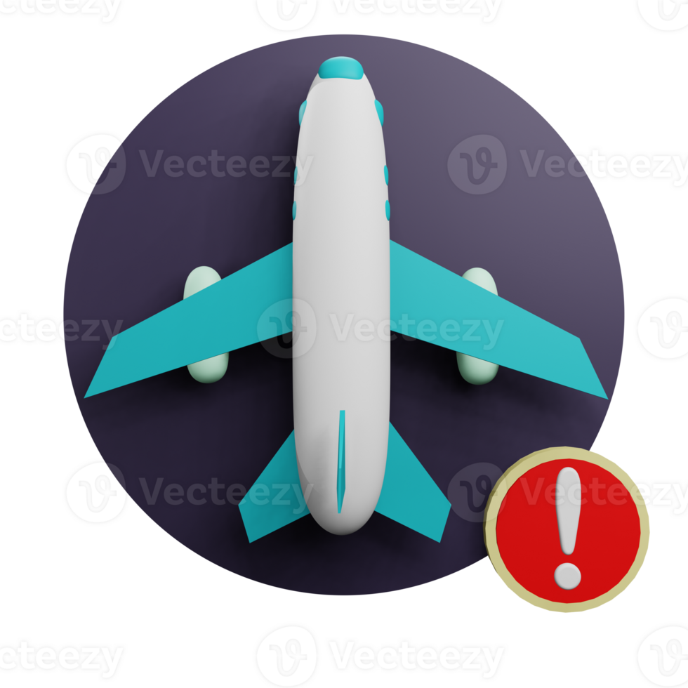 3 D illustration of flight warning status png