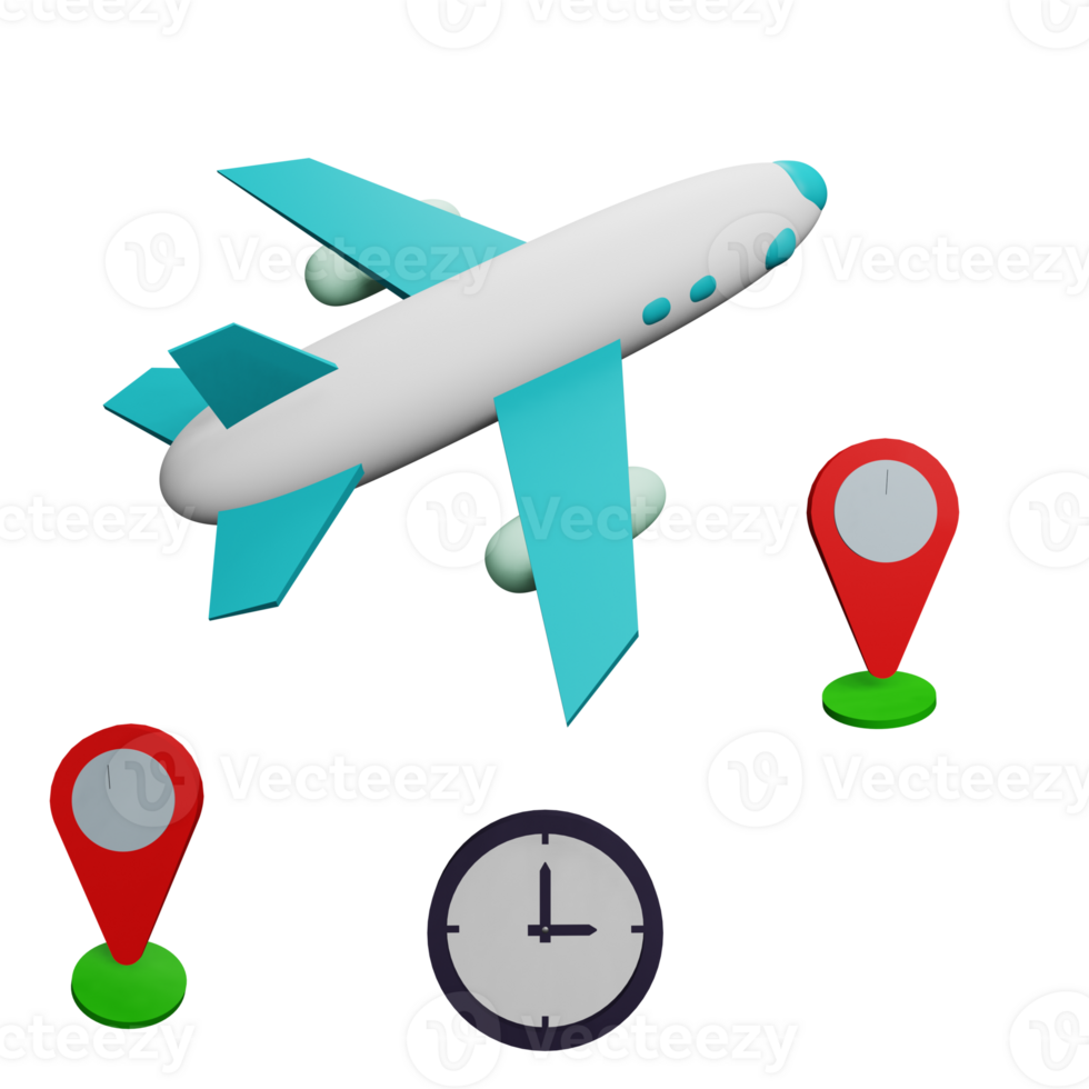 3 D illustration of delayed flight status png