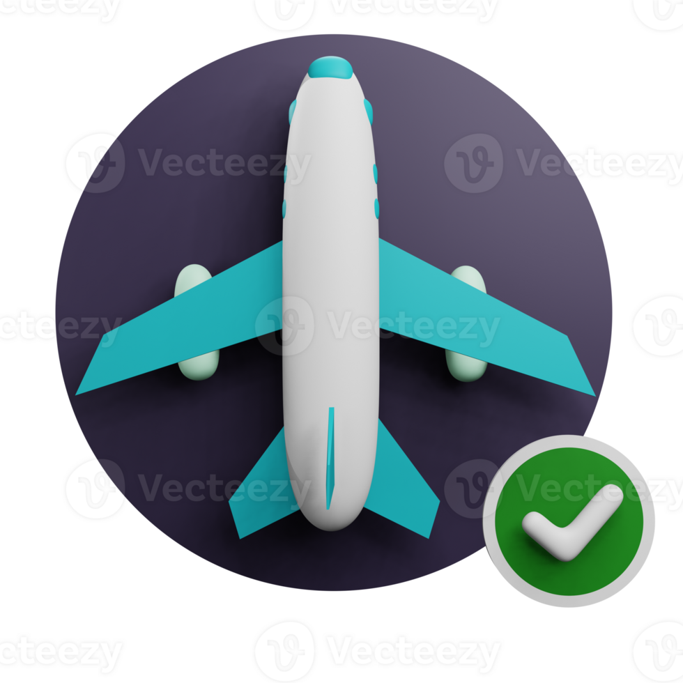 3 D illustration of on time flight status png