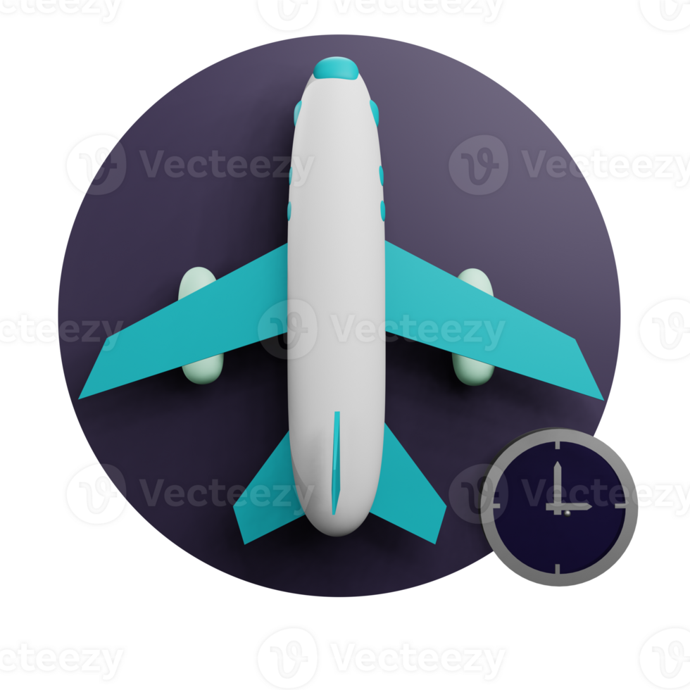3 D illustration of delayed flight status png