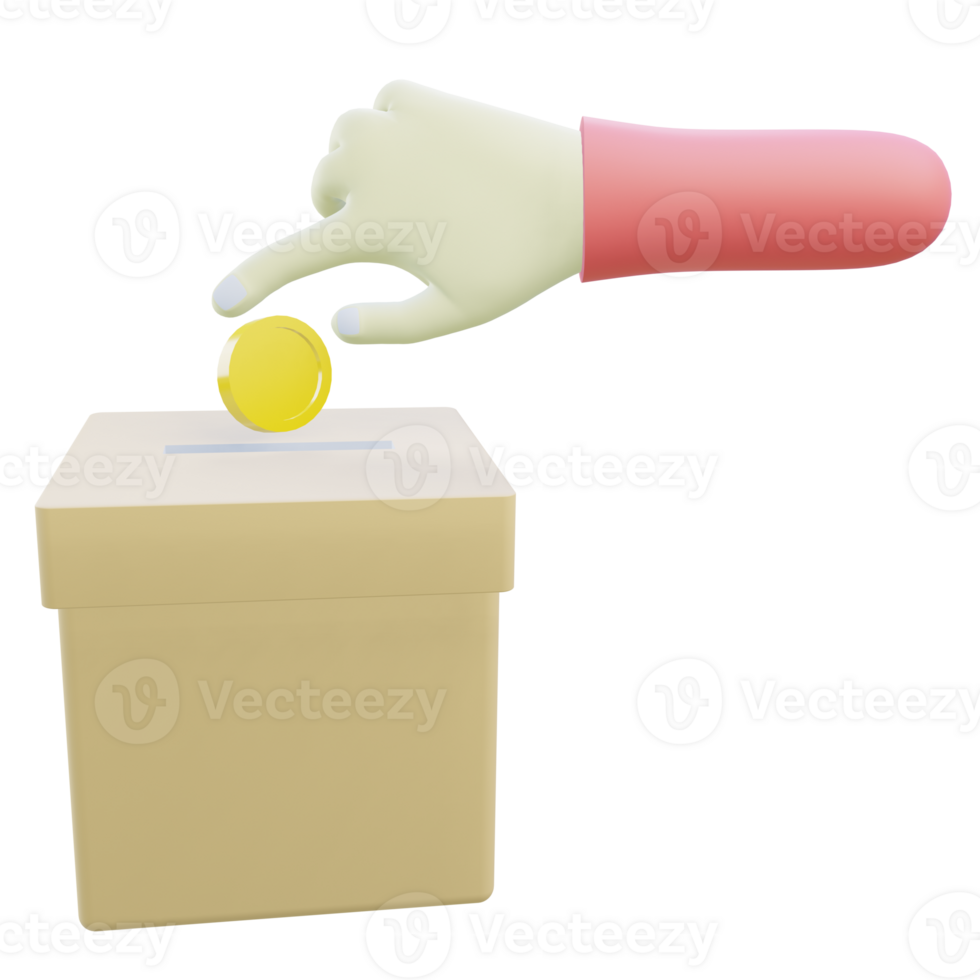 3 D illustration of donation icon png