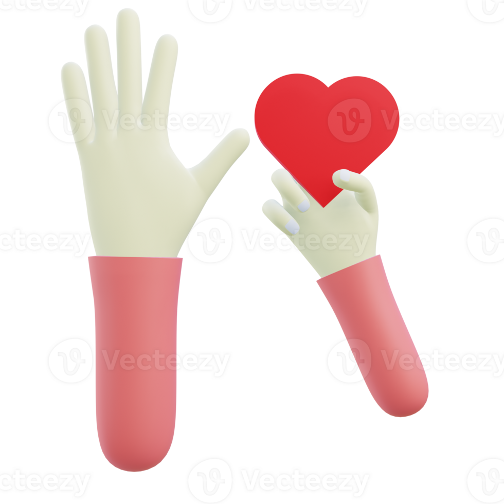 3 D illustration of hands up donation icon png