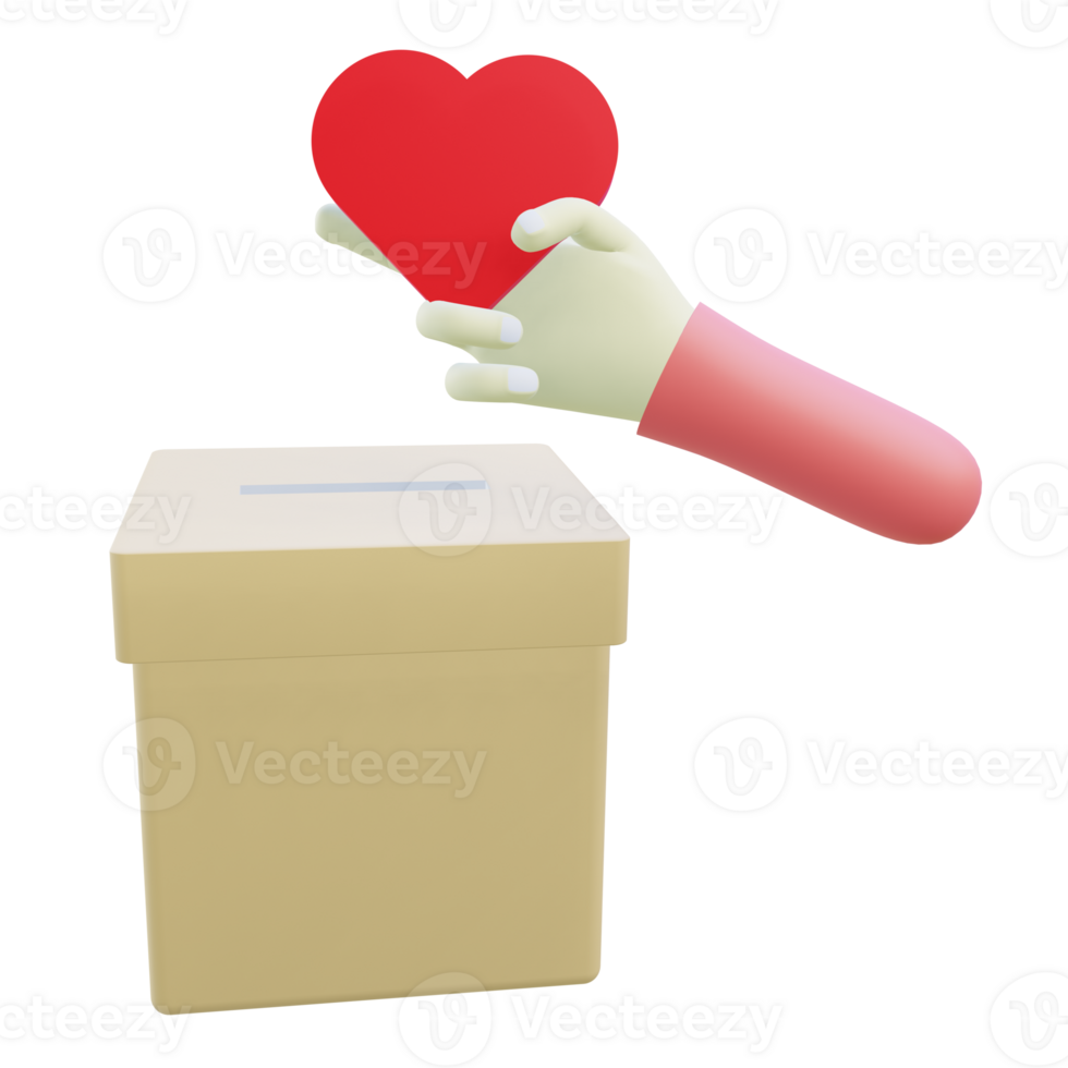 3 D illustration of charity icon png