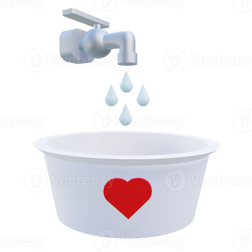 3 D illustration of water donation icon png