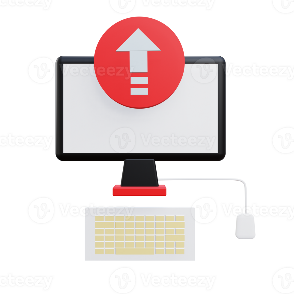 3 D illustration of computer upgrade icon png
