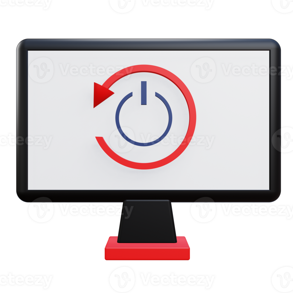 3 D illustration of computer restart icon png