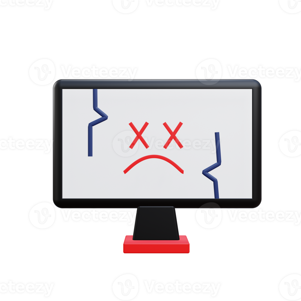 3 D illustration of repair broken computer icon png