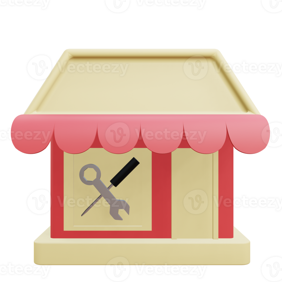 3 D illustration of repair repair store icon png