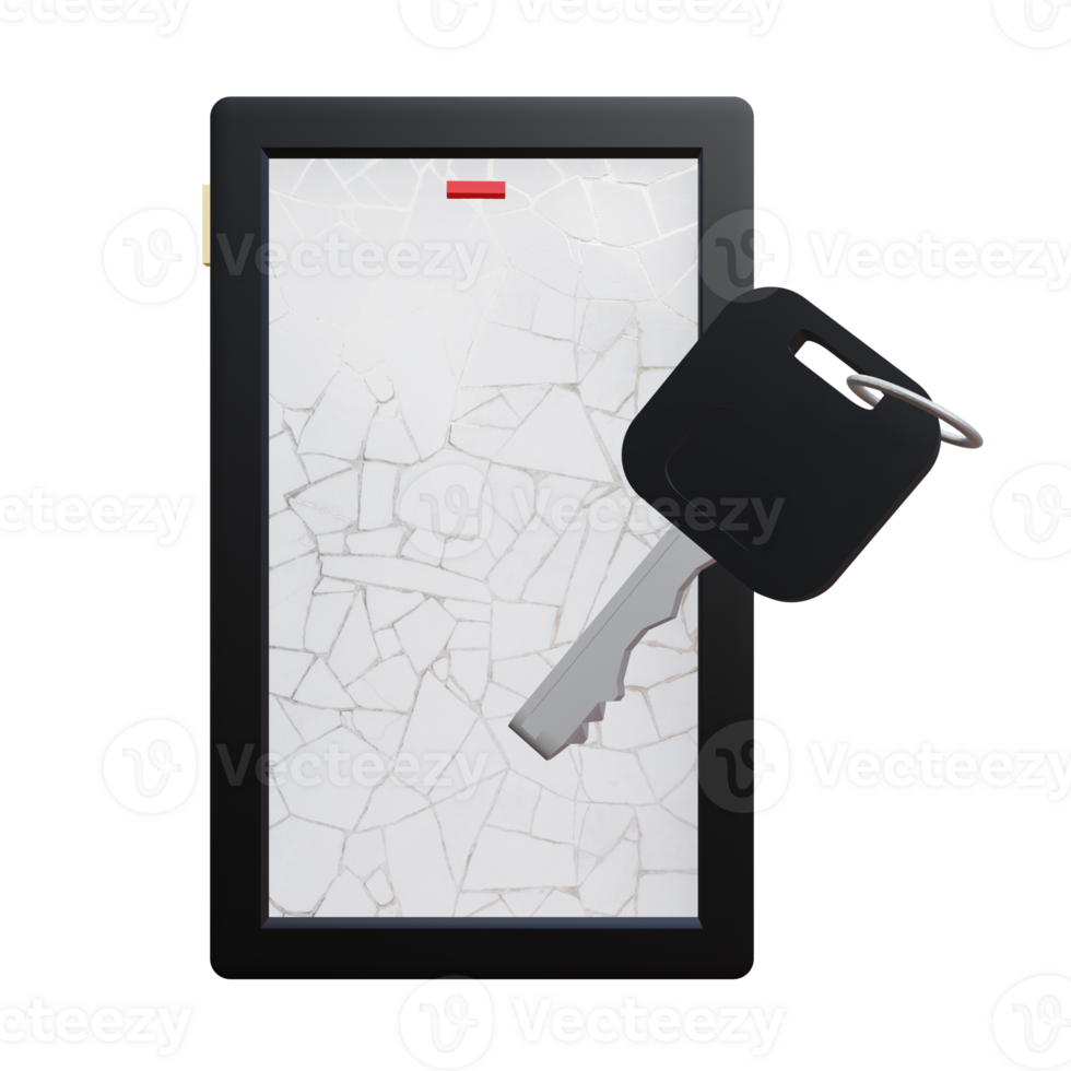 3 D illustration of repair broken smartphone icon png