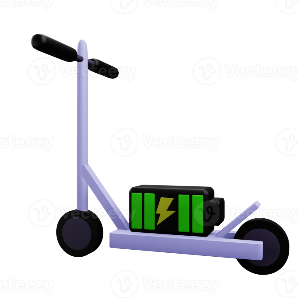 3 D illustration of scooter battery icon png