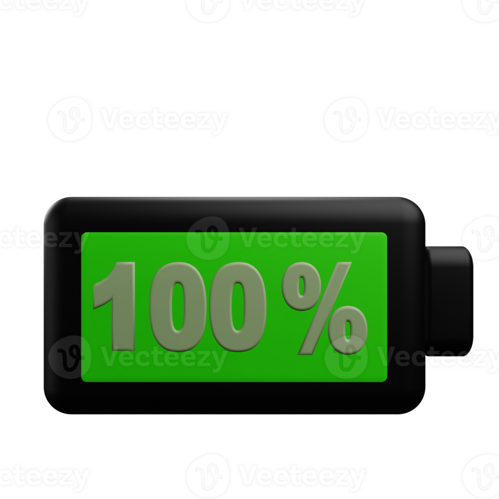 3 D illustration of battery icon png