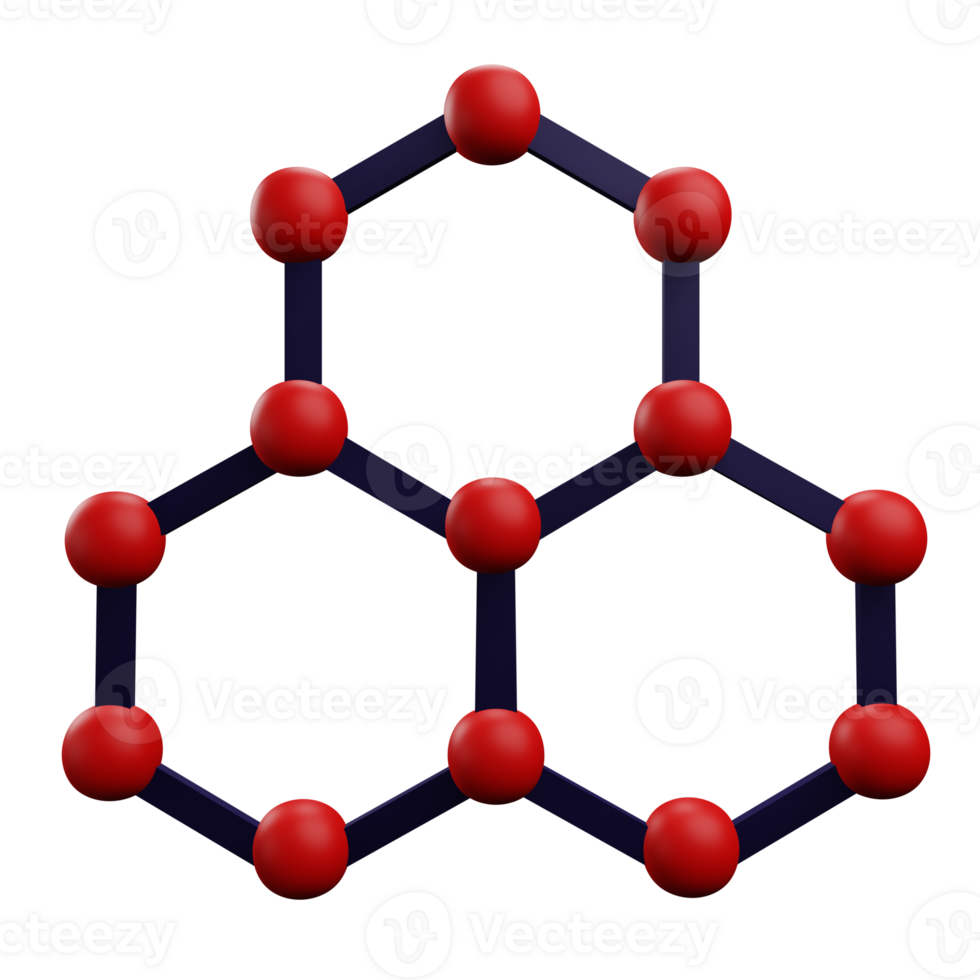 3 D illustration of molecule icon png
