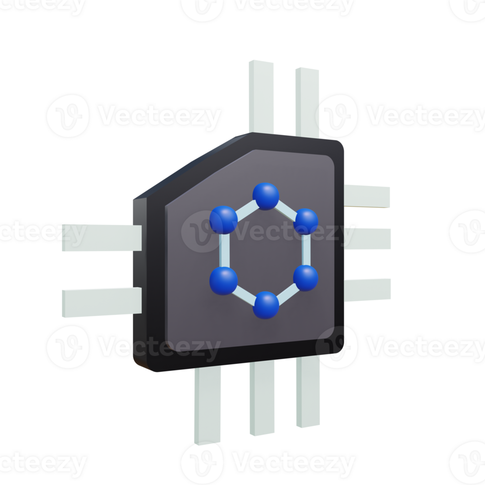 3 D illustration of chip icon png