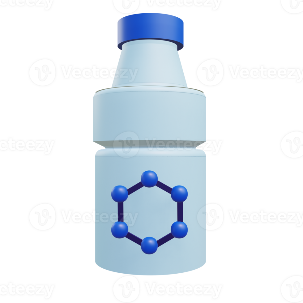 3 D illustration of water bottle icon png
