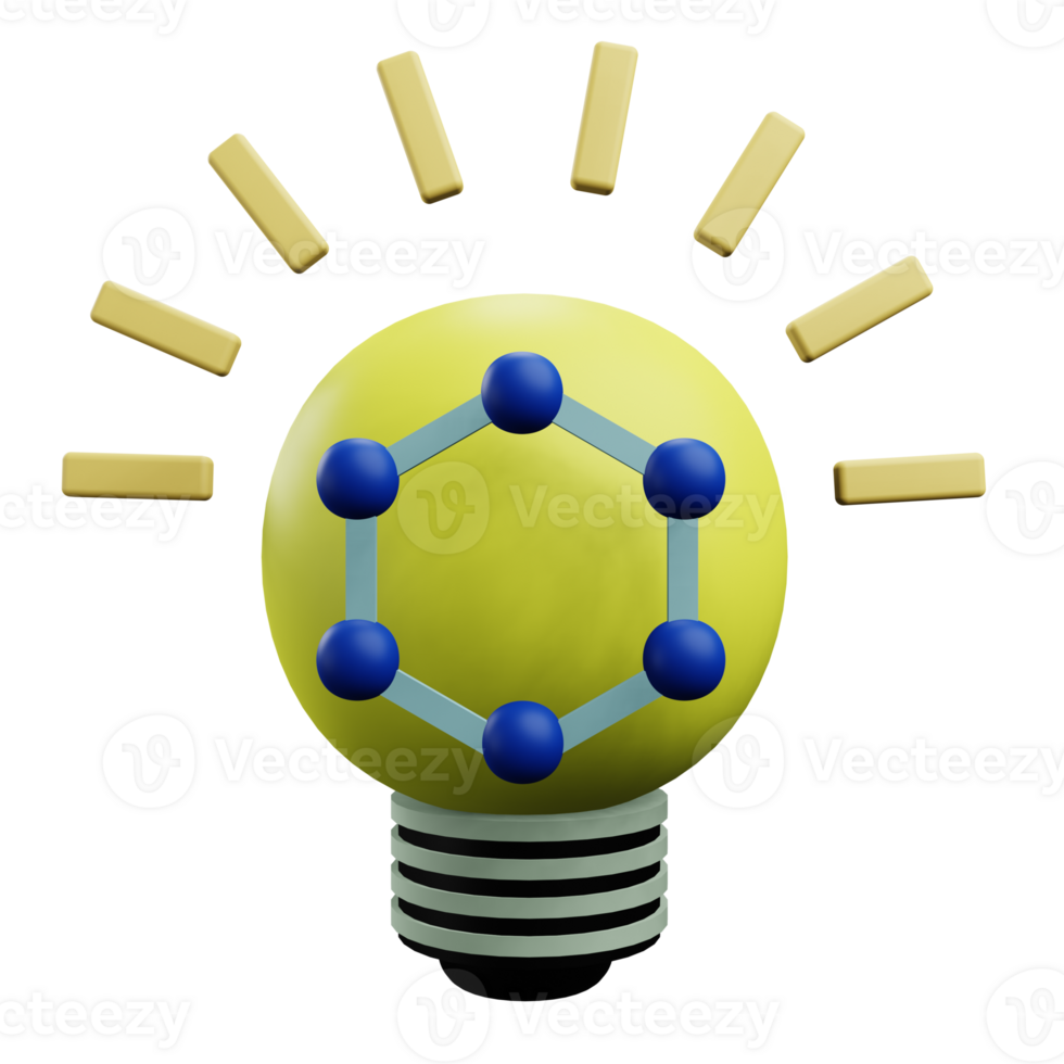 3 D illustration of idea icon png
