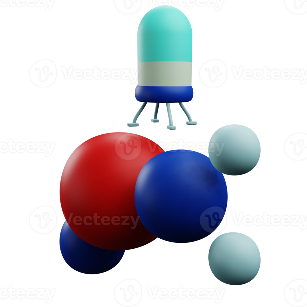 3 D illustration of nanobots icon png