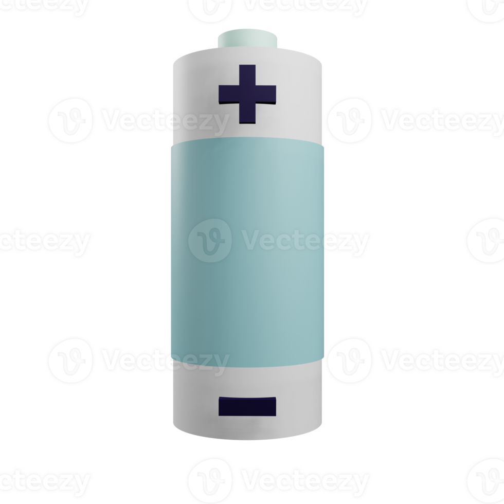 3 D illustration of battery icon png