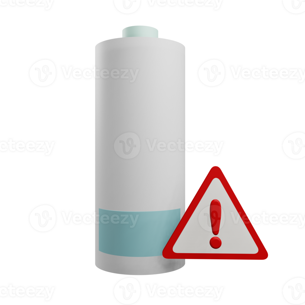 3 D illustration of low battery icon png