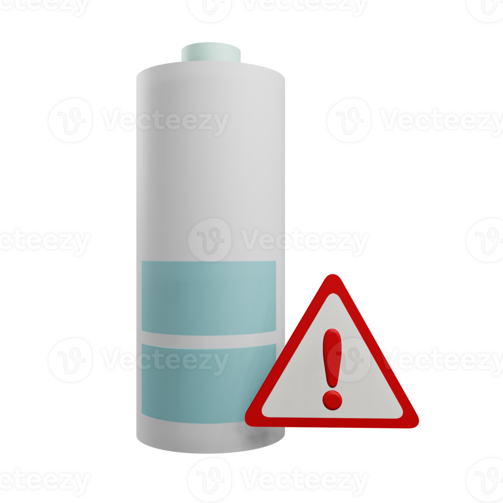 3 D illustration of half battery icon png