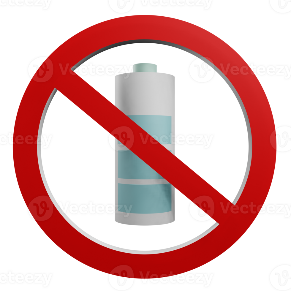 3 D illustration of no battery icon png