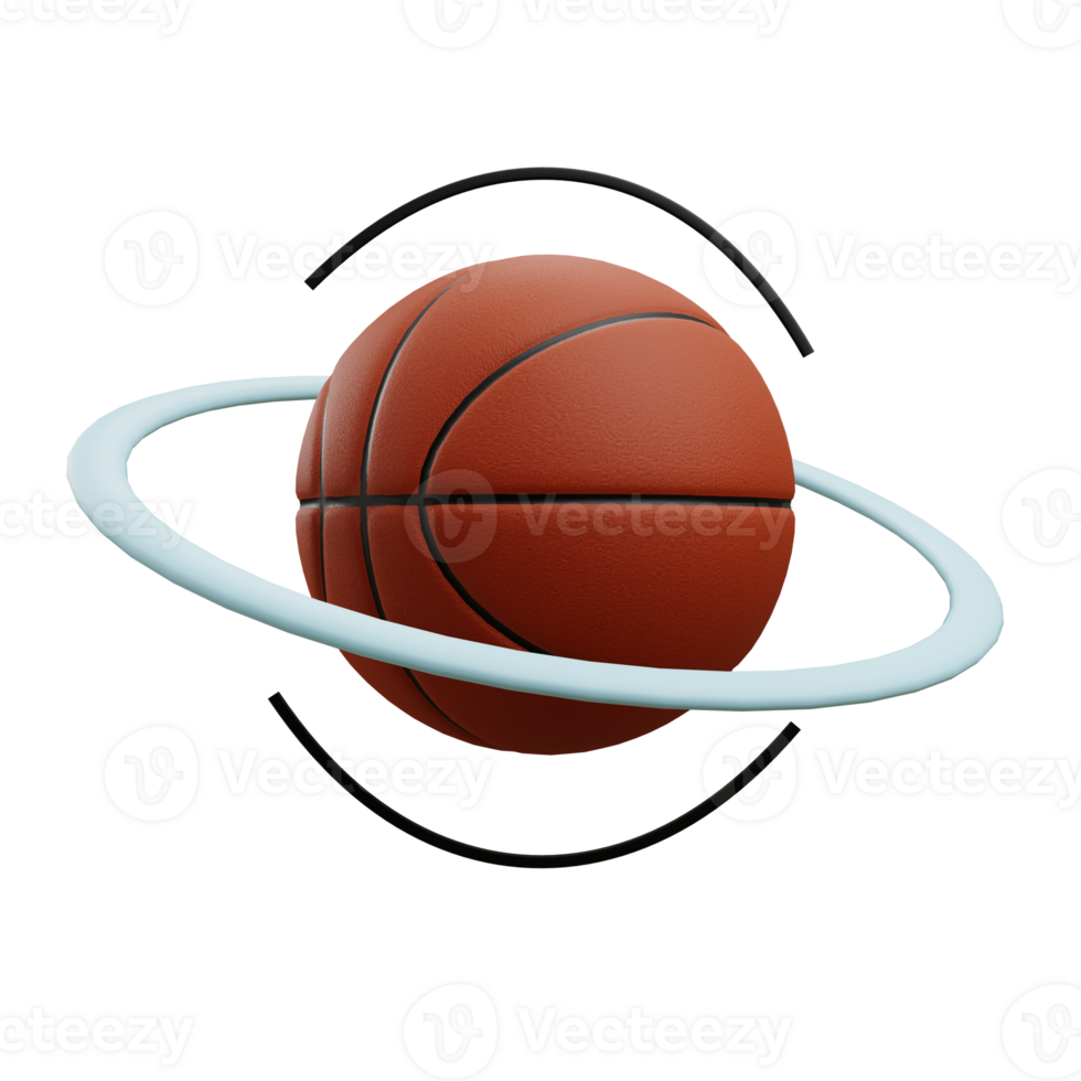 3 D illustration of basketball icon png
