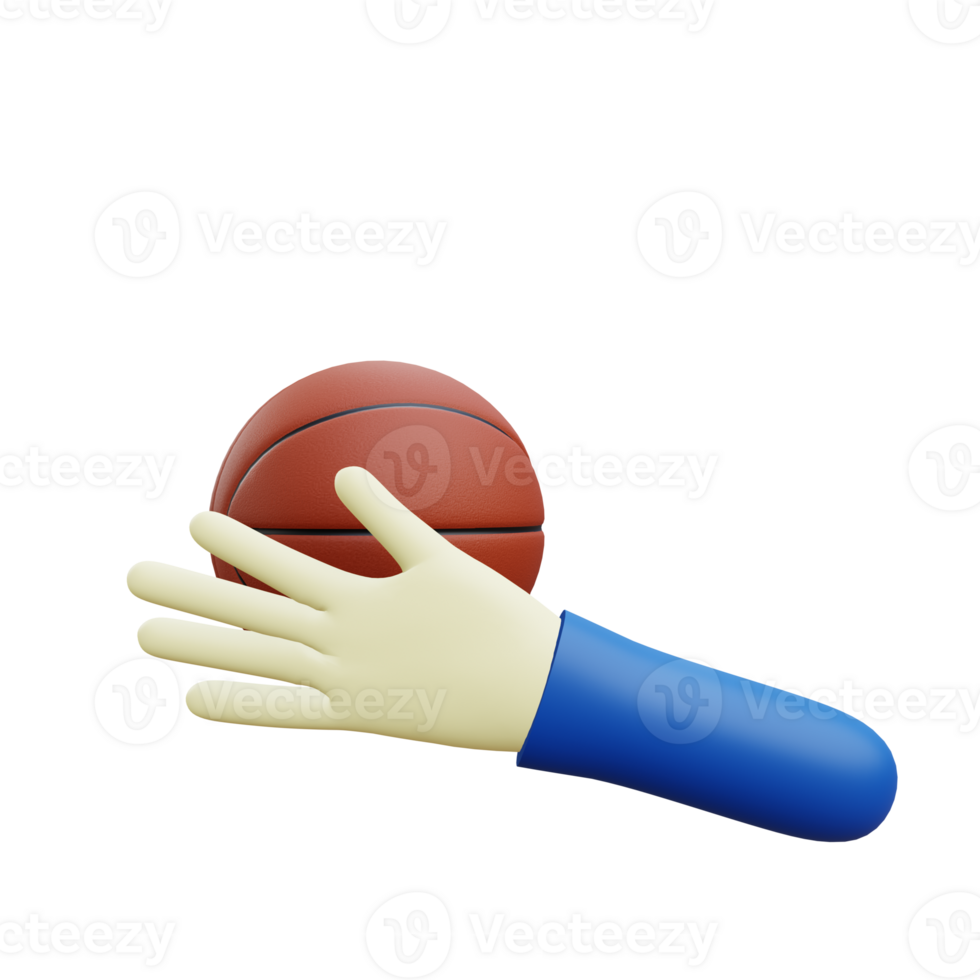 3 D illustration of basketball icon png