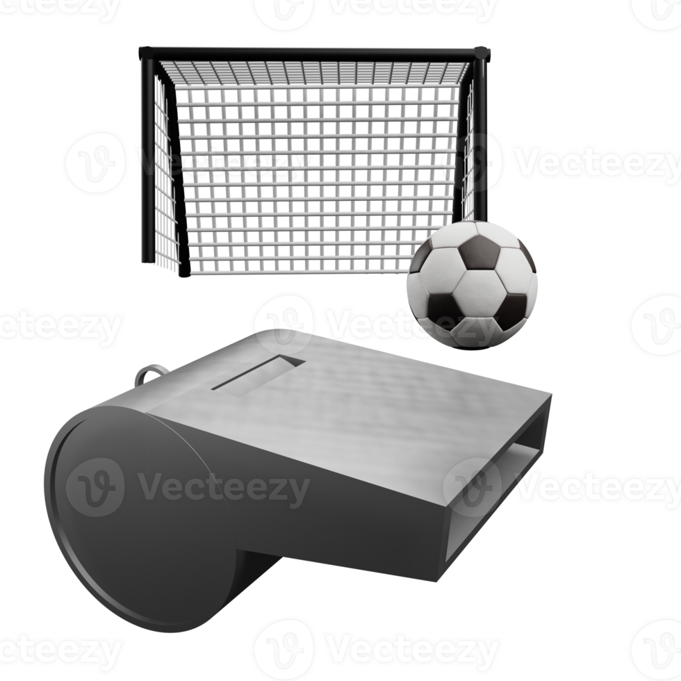 3 D illustration of football whistle icon png