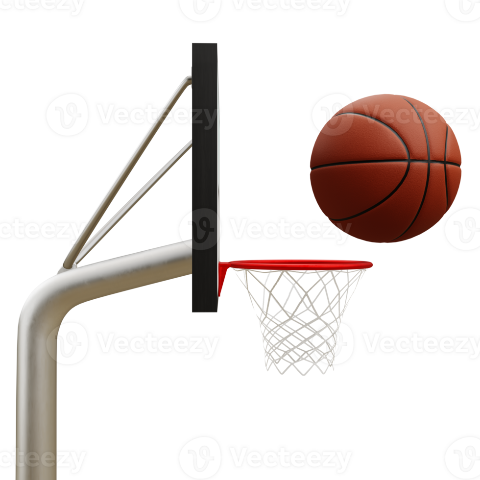3 D illustration of basketball net icon png