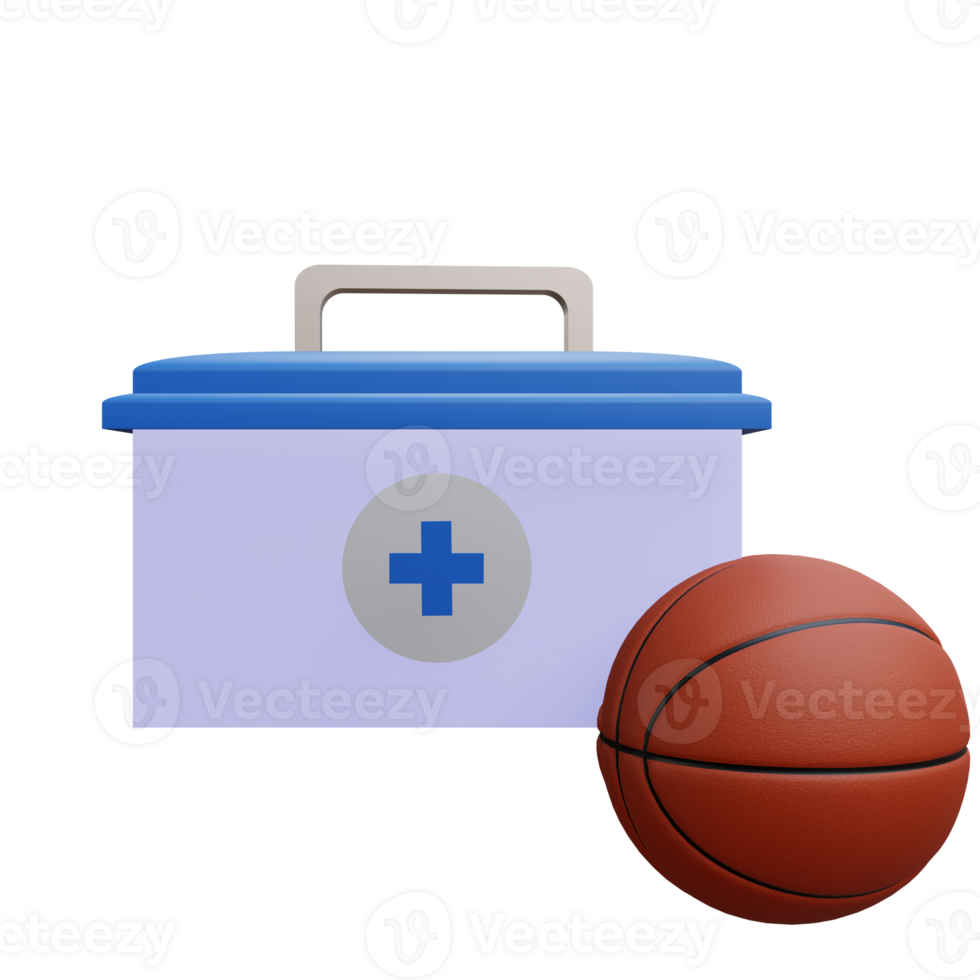 3 D illustration of basketball first aid icon png