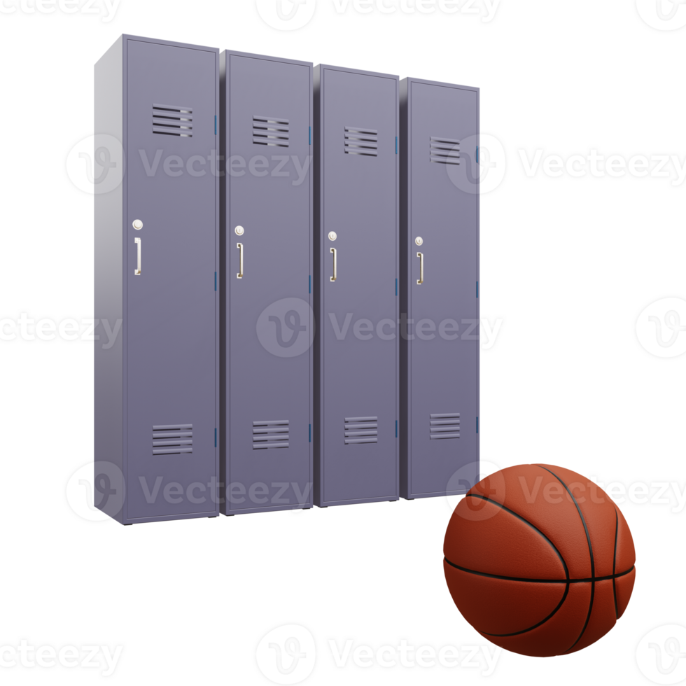 3 D illustration of basketball locker icon png
