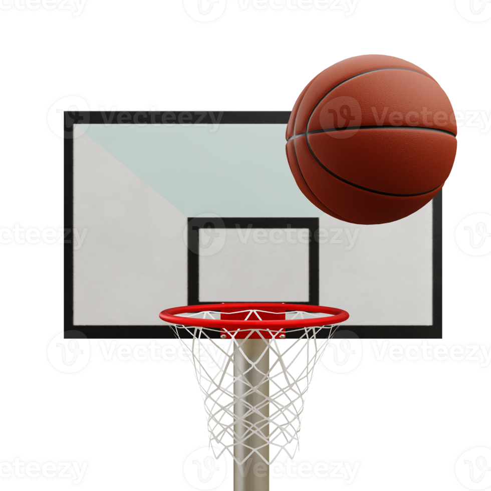 3 D illustration of basketball net icon png