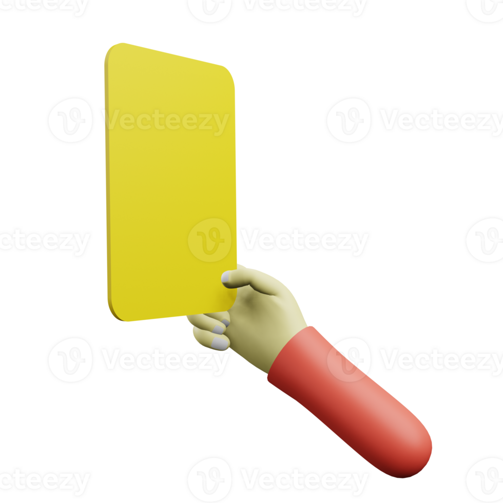 3 D illustration of football yellow card icon png