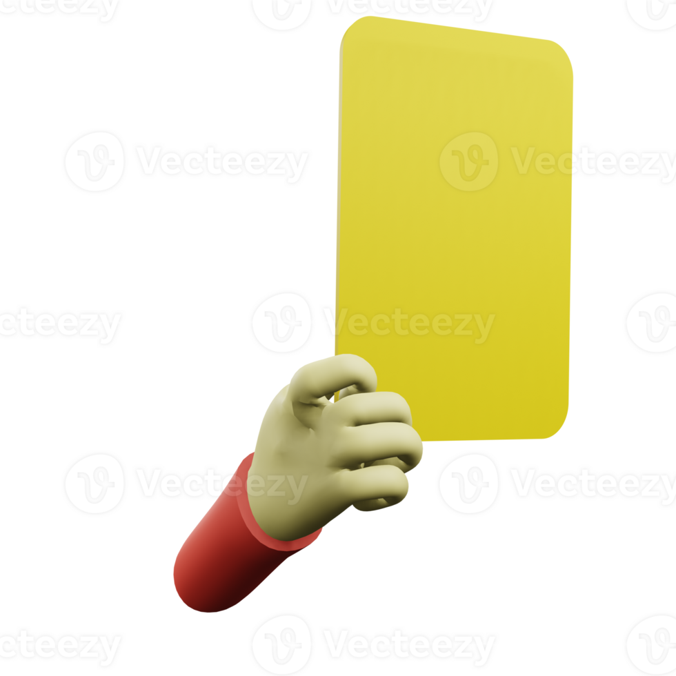 3 D illustration of football yellow card icon png