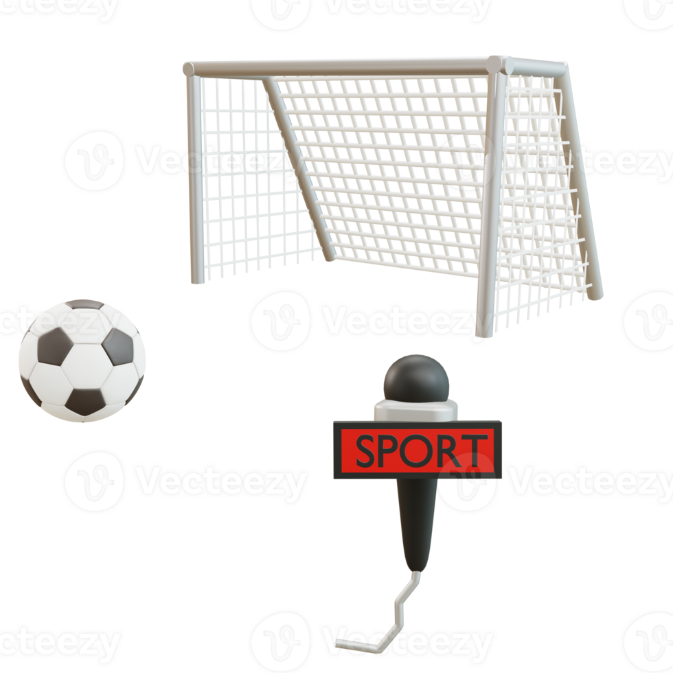 3 D illustration of football match report icon png