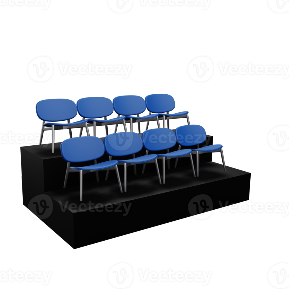 3 D illustration of football spectator seating icon png